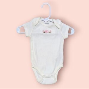 Little Me Cream Color Infant Baby Girl Onesie (3 Months)